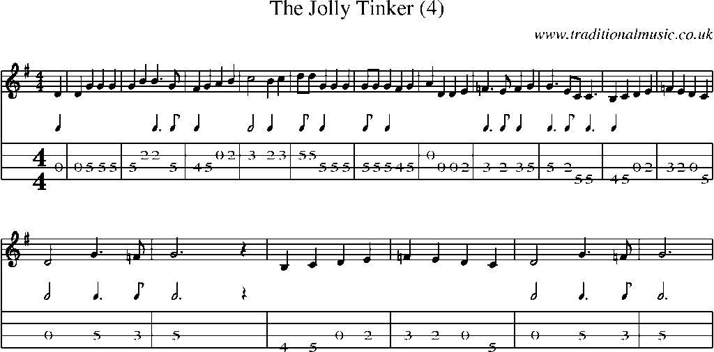 Mandolin Tab and Sheet Music for The Jolly Tinker(1)