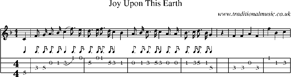Mandolin Tab and Sheet Music for Joy Upon This Earth