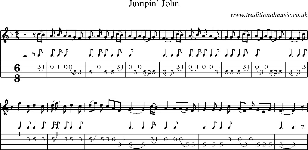 Mandolin Tab and Sheet Music for Jumpin' John