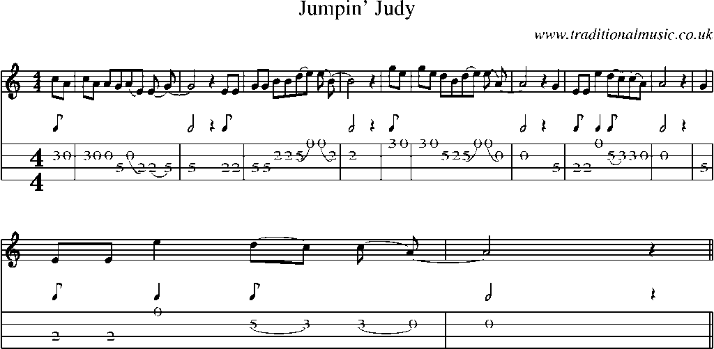 Mandolin Tab and Sheet Music for Jumpin' Judy