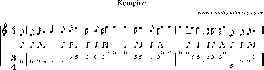 Mandolin Tab and Sheet Music for Kempion