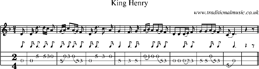 Mandolin Tab and Sheet Music for King Henry(1)