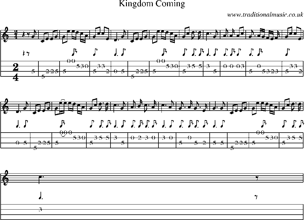 Mandolin Tab and Sheet Music for Kingdom Coming