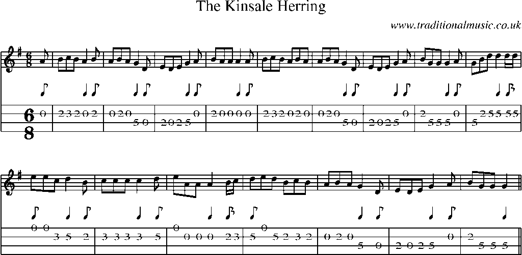 Mandolin Tab and Sheet Music for The Kinsale Herring