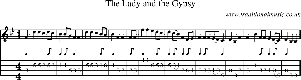 Mandolin Tab and Sheet Music for The Lady And The Gypsy