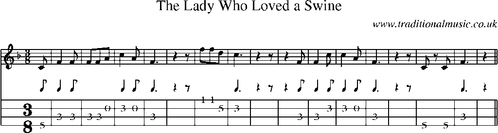 Mandolin Tab and Sheet Music for The Lady Who Loved A Swine