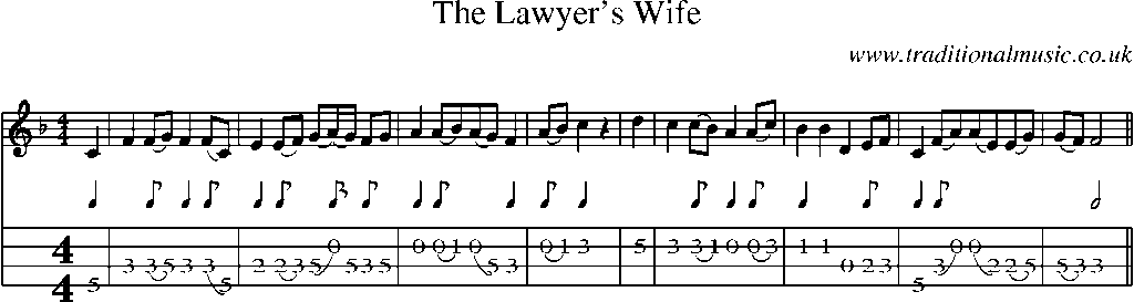 Mandolin Tab and Sheet Music for The Lawyer's Wife