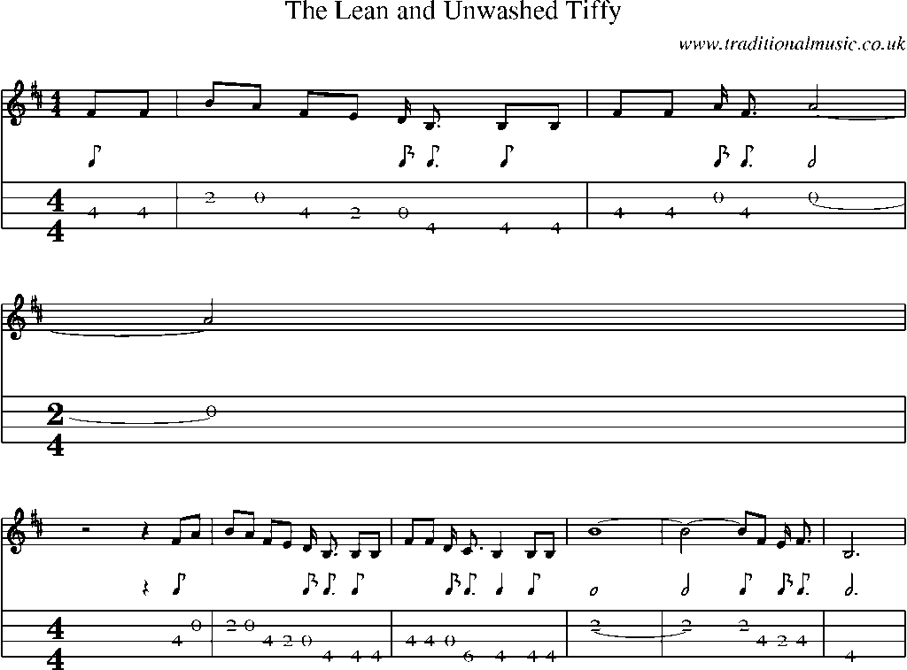 Mandolin Tab and Sheet Music for The Lean And Unwashed Tiffy