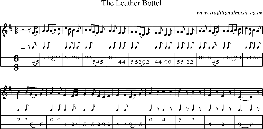 Mandolin Tab and Sheet Music for The Leather Bottel