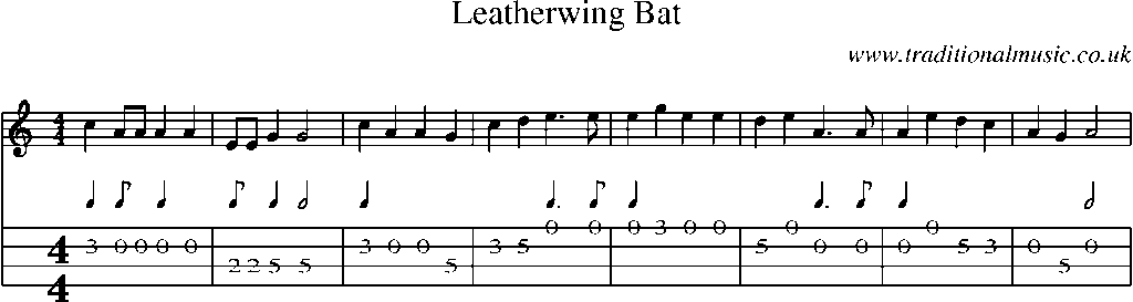 Mandolin Tab and Sheet Music for Leatherwing Bat