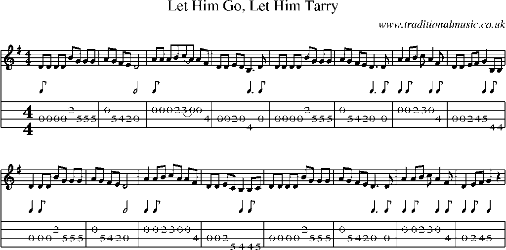 Mandolin Tab and Sheet Music for Let Him Go, Let Him Tarry