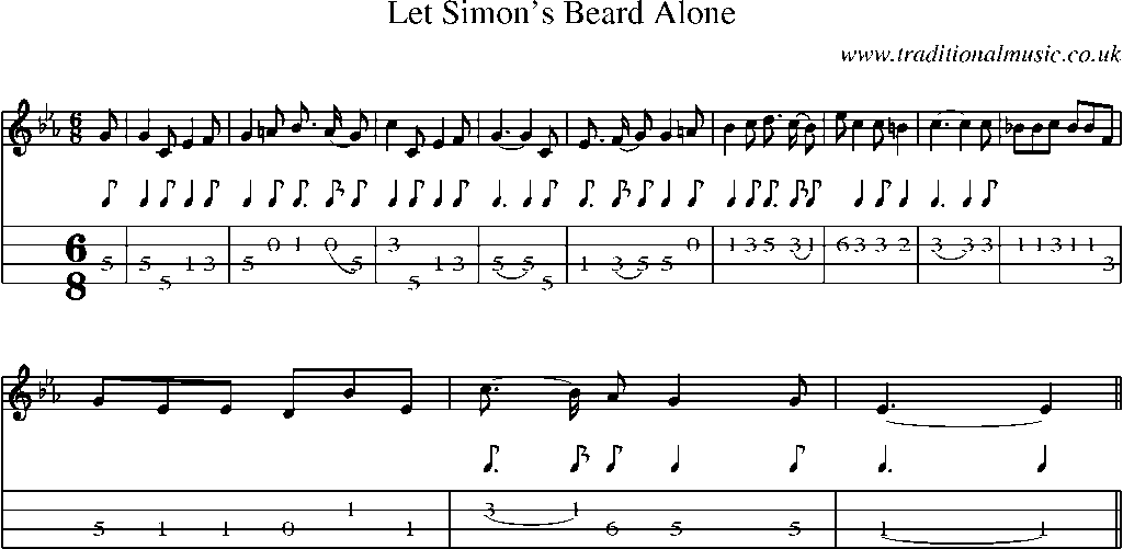 Mandolin Tab and Sheet Music for Let Simon's Beard Alone