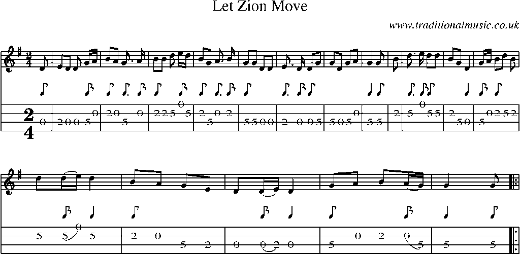 Mandolin Tab and Sheet Music for Let Zion Move