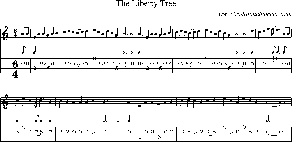 Mandolin Tab and Sheet Music for The Liberty Tree