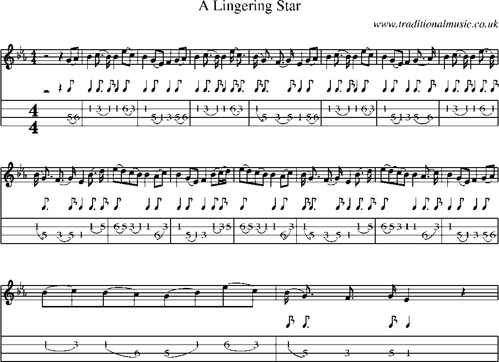 Mandolin Tab and Sheet Music for A Lingering Star