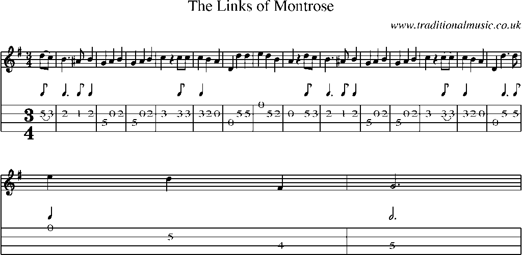 Mandolin Tab and Sheet Music for The Links Of Montrose