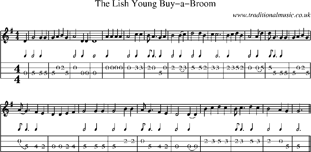 Mandolin Tab and Sheet Music for The Lish Young Buy-a-broom
