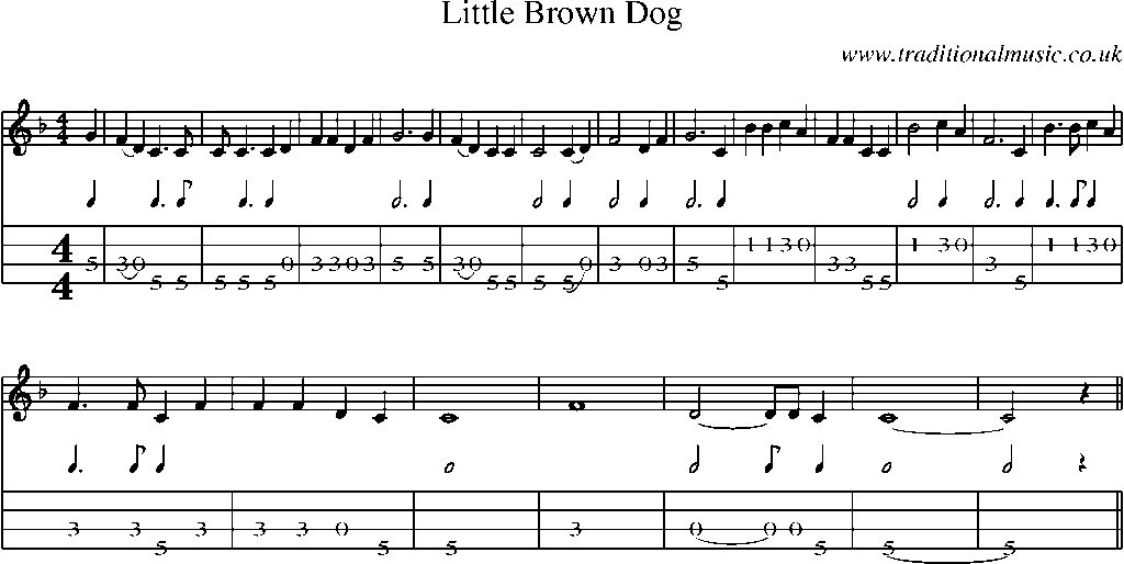 Mandolin Tab and Sheet Music for Little Brown Dog