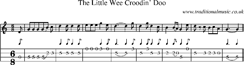 Mandolin Tab and Sheet Music for The Little Wee Croodin' Doo