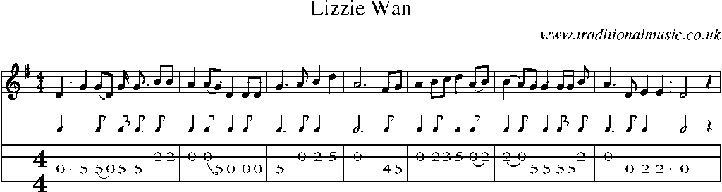 Mandolin Tab and Sheet Music for Lizzie Wan(1)