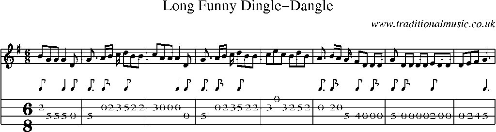 Mandolin Tab and Sheet Music for Long Funny Dingle-dangle