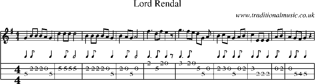 Mandolin Tab and Sheet Music for Lord Rendal(16)
