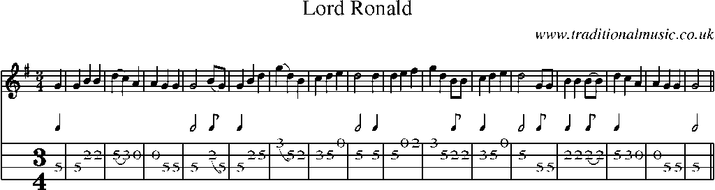 Mandolin Tab and Sheet Music for Lord Ronald(10)