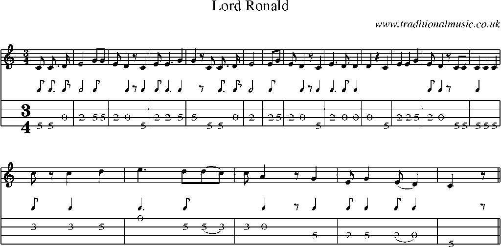 Mandolin Tab and Sheet Music for Lord Ronald(7)