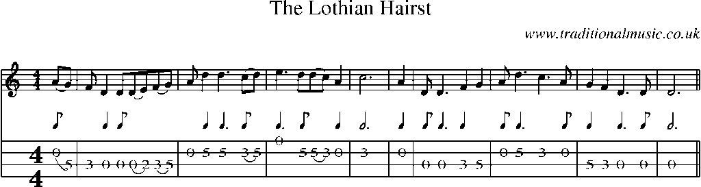 Mandolin Tab and Sheet Music for The Lothian Hairst