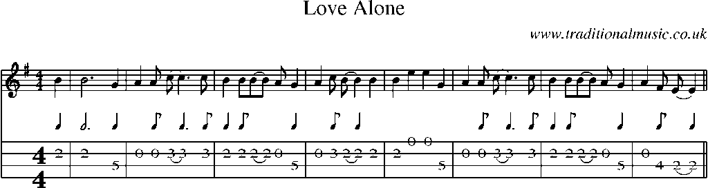 Mandolin Tab and Sheet Music for Love Alone
