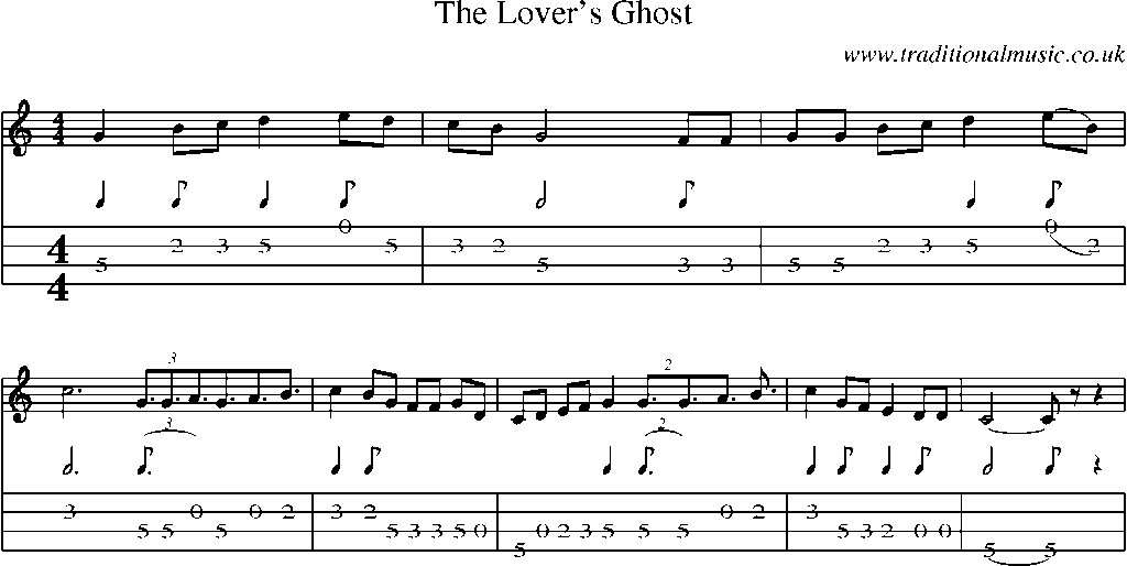 Mandolin Tab and Sheet Music for The Lover's Ghost