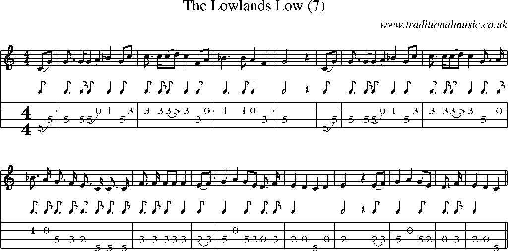 Mandolin Tab and Sheet Music for The Lowlands Low (7)