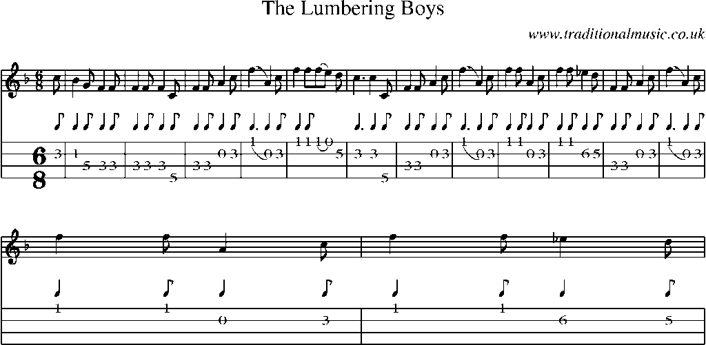 Mandolin Tab and Sheet Music for The Lumbering Boys
