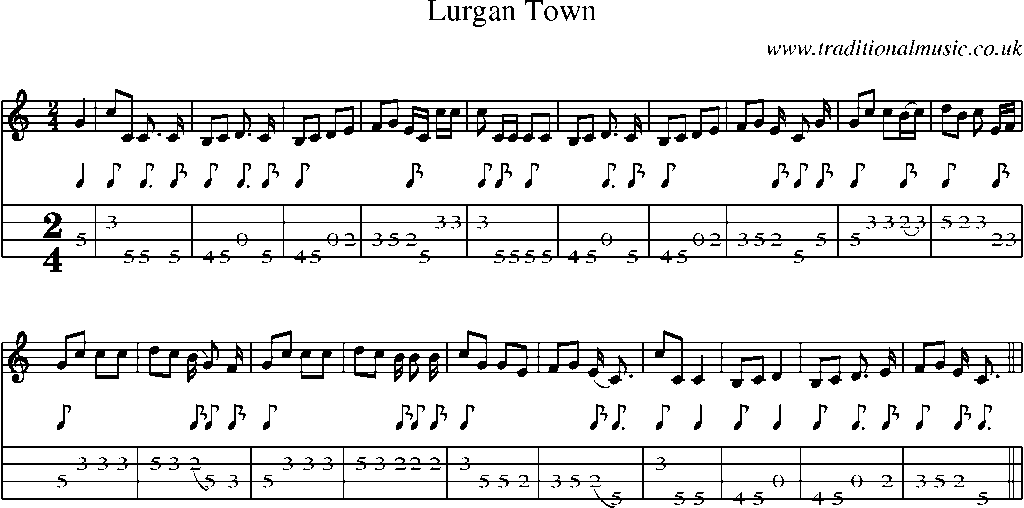 Mandolin Tab and Sheet Music for Lurgan Town