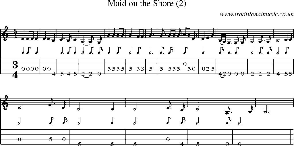 Mandolin Tab and Sheet Music for Maid On The Shore (2)