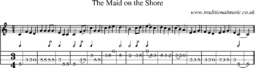 Mandolin Tab and Sheet Music for The Maid On The Shore