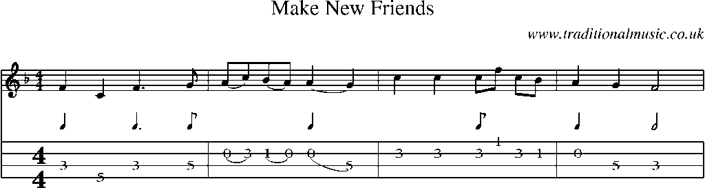 Mandolin Tab and Sheet Music for Make New Friends
