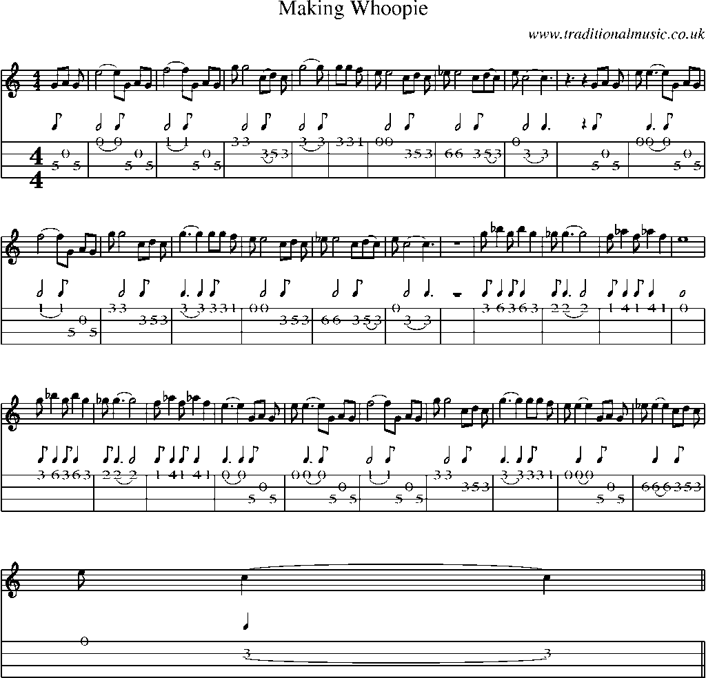 Mandolin Tab and Sheet Music for Making Whoopie