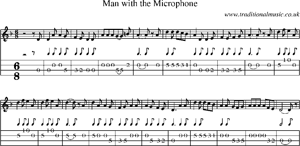 Mandolin Tab and Sheet Music for Man With The Microphone
