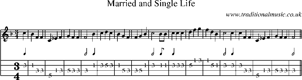 Mandolin Tab and Sheet Music for Married And Single Life