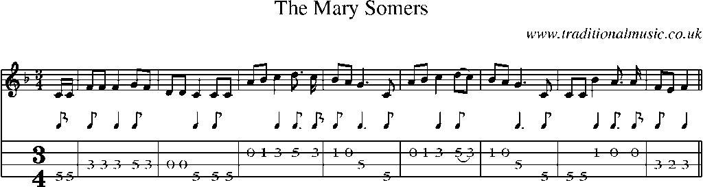 Mandolin Tab and Sheet Music for The Mary Somers