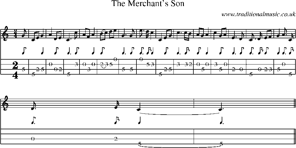 Mandolin Tab and Sheet Music for The Merchant's Son