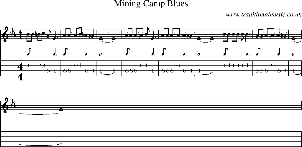 Mandolin Tab and Sheet Music for Mining Camp Blues(1)