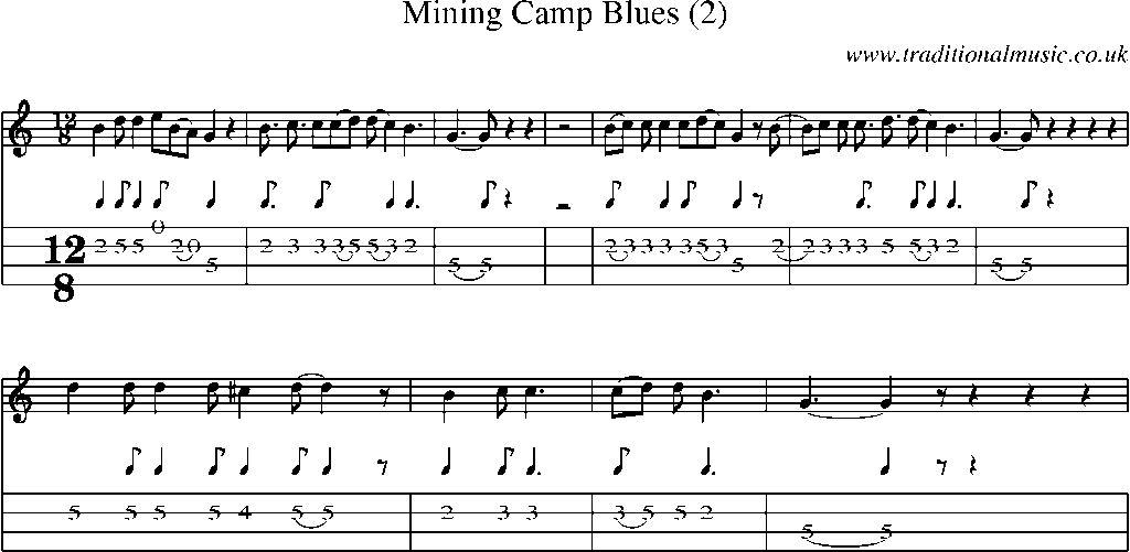 Mandolin Tab and Sheet Music for Mining Camp Blues(3)