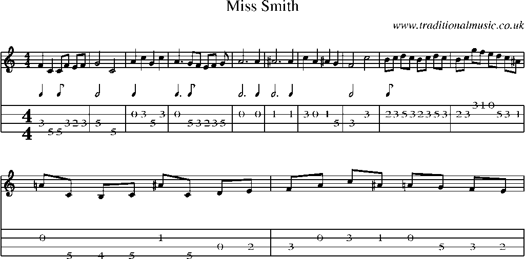 Mandolin Tab and Sheet Music for Miss Smith