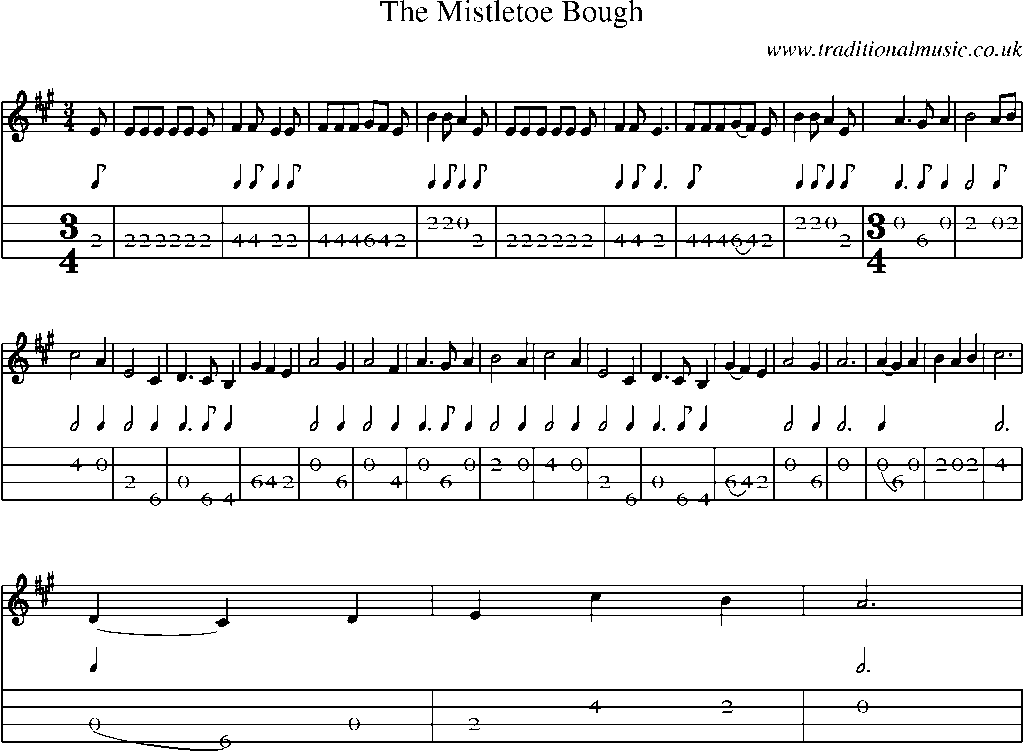 Mandolin Tab and Sheet Music for The Mistletoe Bough