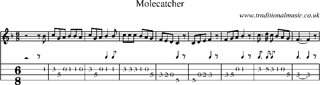 Mandolin Tab and Sheet Music for Molecatcher