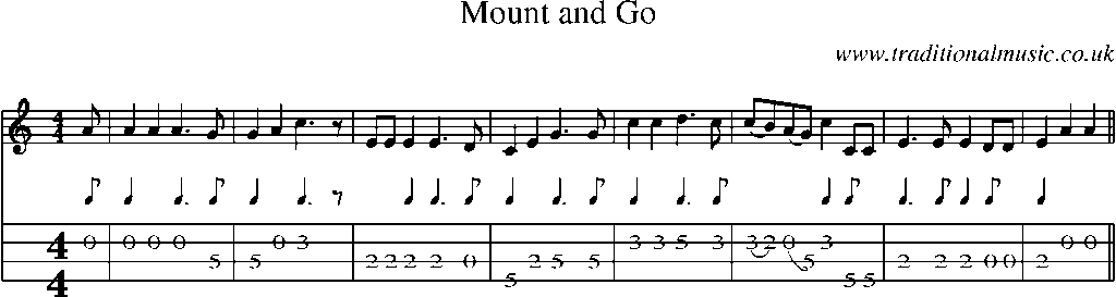 Mandolin Tab and Sheet Music for Mount And Go