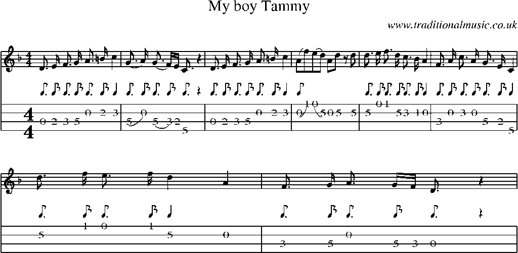 Mandolin Tab and Sheet Music for My Boy Tammy