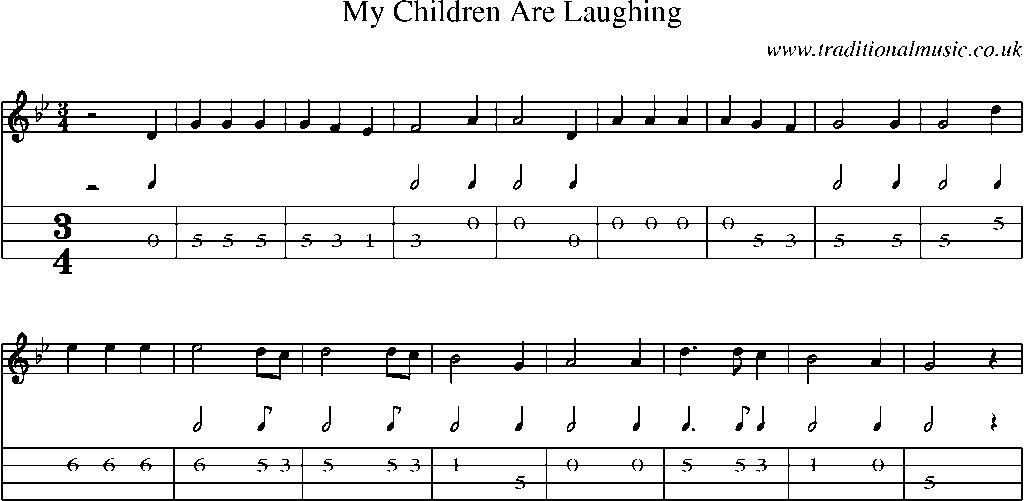 Mandolin Tab and Sheet Music for My Children Are Laughing